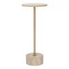 Fino Travertine Side Table - Gold