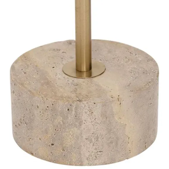 Fino Travertine Side Table - Gold