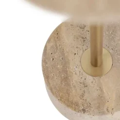 Fino Travertine Side Table - Gold