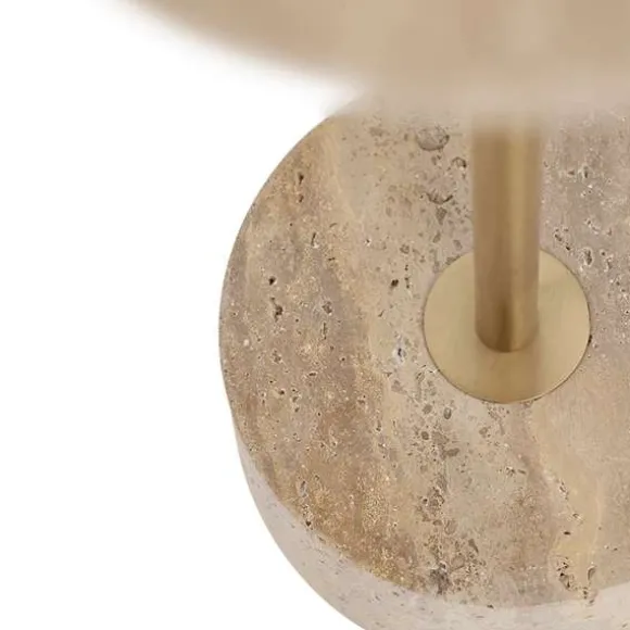 Fino Travertine Side Table - Gold