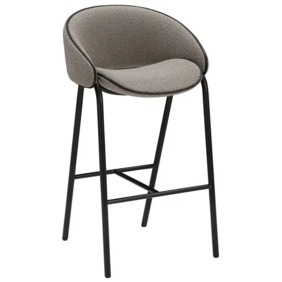 Folium Bar Stool with Leather Piping