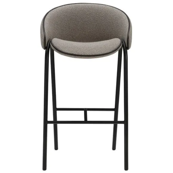 Folium Bar Stool with Leather Piping