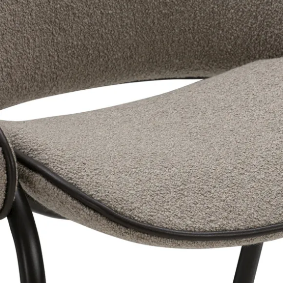 Folium Bar Stool with Leather Piping