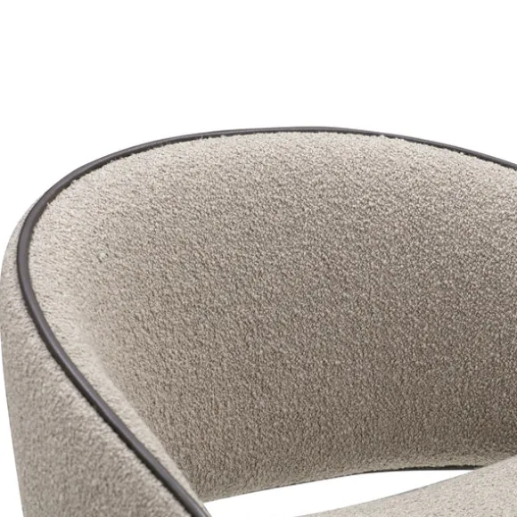 Folium Bar Stool with Leather Piping