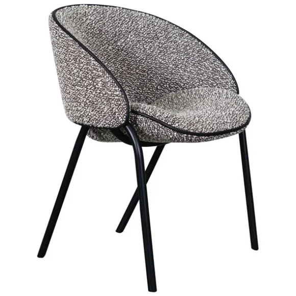 Folium Dining Chair with Leather Piping