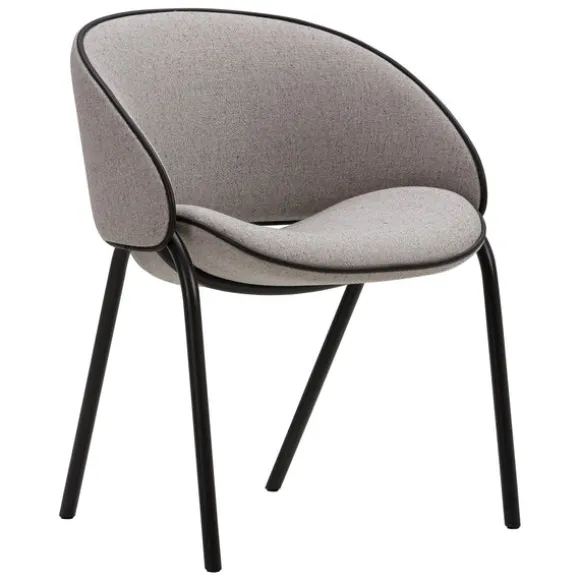 Folium Dining Chair with Leather Piping