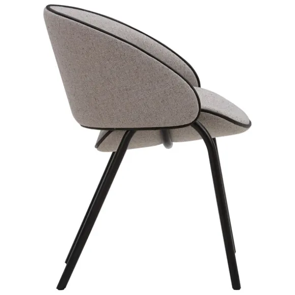 Folium Dining Chair with Leather Piping
