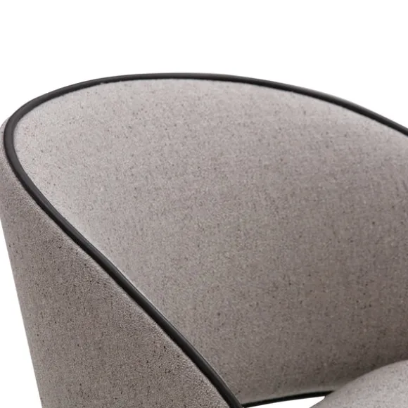 Folium Dining Chair with Leather Piping