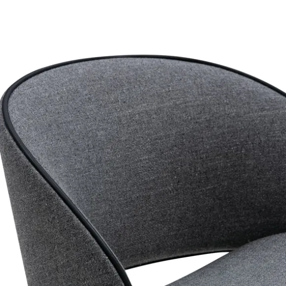 Folium Dining Chair with Leather Piping