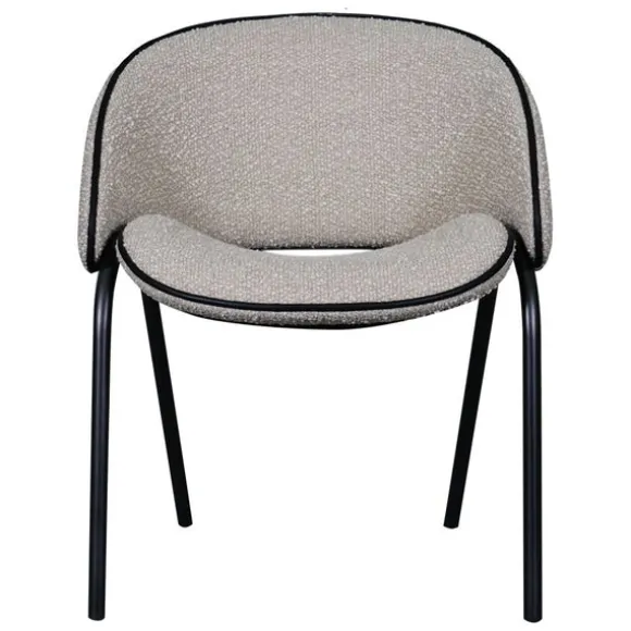 Folium Dining Chair with Leather Piping