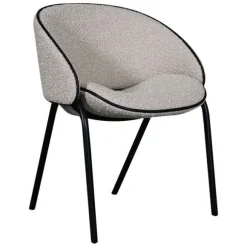 Folium Dining Chair with Leather Piping