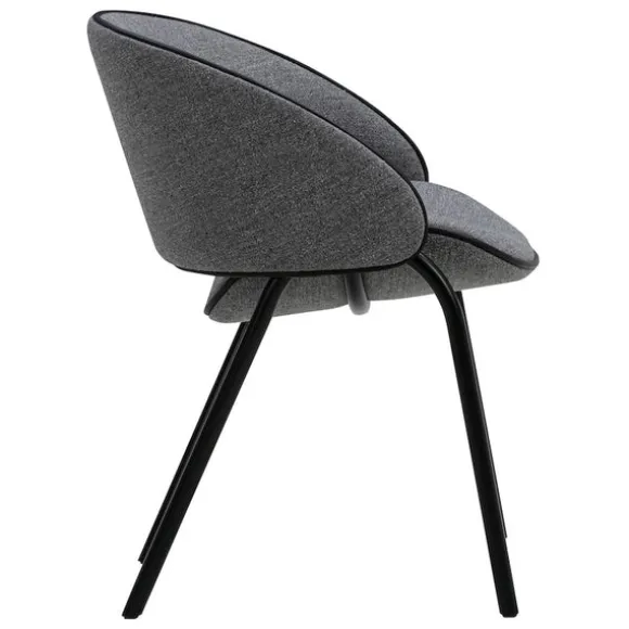 Folium Dining Chair with Leather Piping