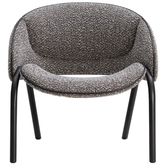 Folium Lounge Chair with Leather Piping