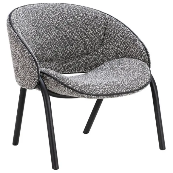 Folium Lounge Chair with Leather Piping