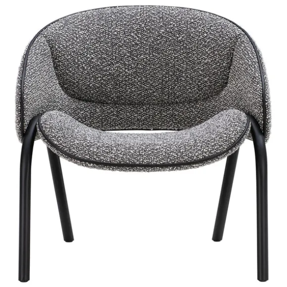 Folium Lounge Chair with Leather Piping