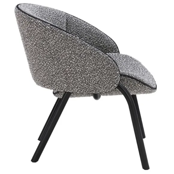 Folium Lounge Chair with Leather Piping