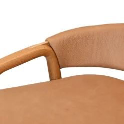 Inlay Counter Stool with Leather Backrest