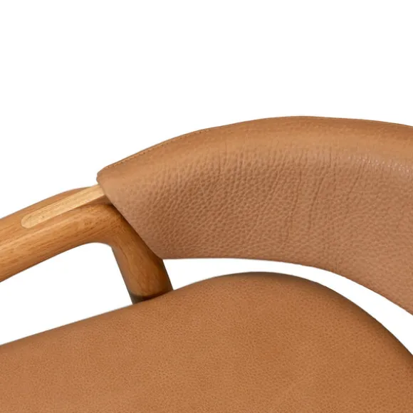 Inlay Counter Stool with Leather Backrest