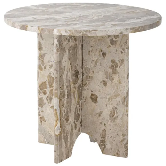Jasmia Marble Side Table - Brown