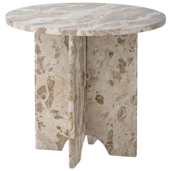 Jasmia Marble Side Table - Brown