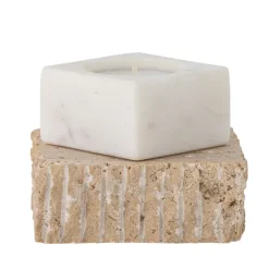Juta Travertine Votive & Candle Holder - Nature
