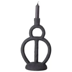 Karl Polyresin Candlestick - Black