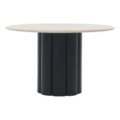 Kora Travertine Round Dining Table
