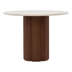 Kora Travertine Round Dining Table