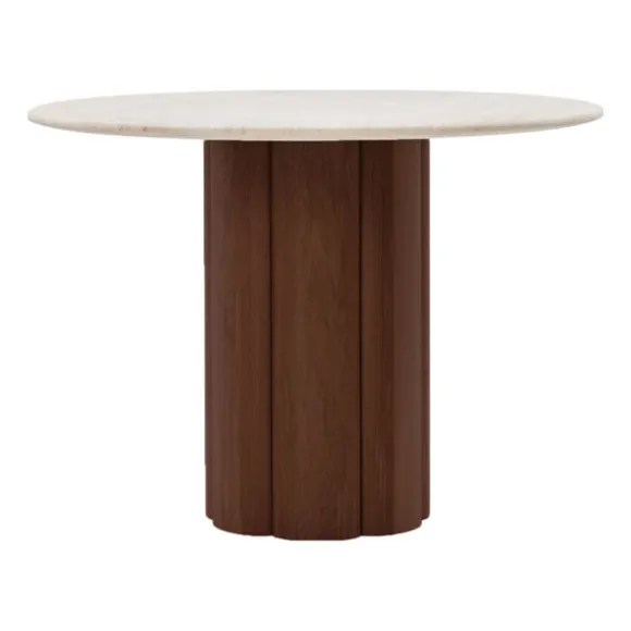 Kora Travertine Round Dining Table
