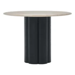 Kora Travertine Round Dining Table