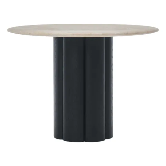 Kora Travertine Round Dining Table
