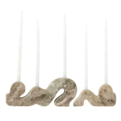 Liabella Marble Candle Holder - Grey - Set of 2