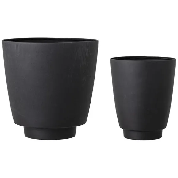 Llion Metal Flowerpot Black - Set of 2