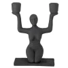 Lucie Polyresin Candle Holder - Black