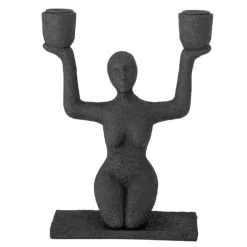 Lucie Polyresin Candle Holder - Black