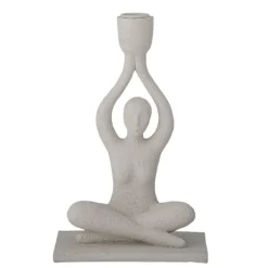 Lucie Polyresin Candlestick - White