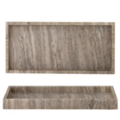 Majsa Marble Rectangular Tray - Brown