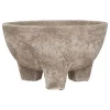 Modern Terracotta Rustic Pot on Legs - Dark Brown