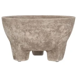 Modern Terracotta Rustic Pot on Legs - Dark Brown
