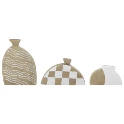 Nezha Terracotta Deco Vase - Nature - Set of 3