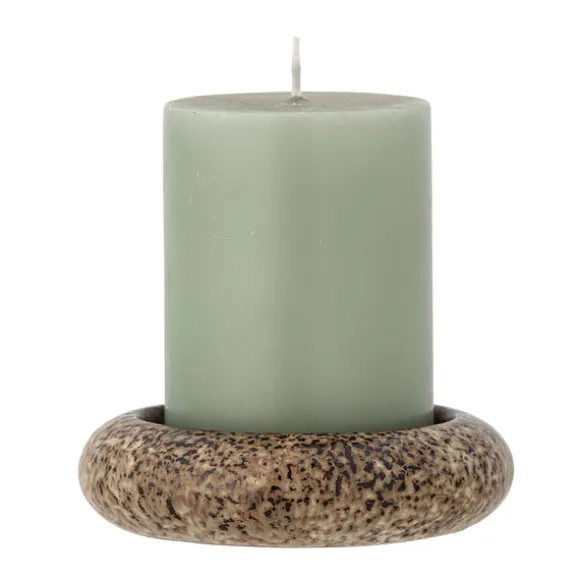 Oshin Stoneware Candle Holder - Brown