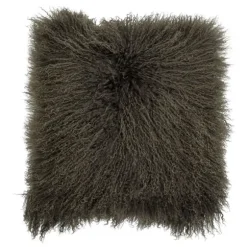 Pansy Lambskin Tibetian Cushion - Green