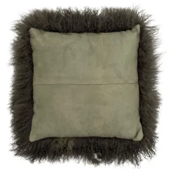 Pansy Lambskin Tibetian Cushion - Green