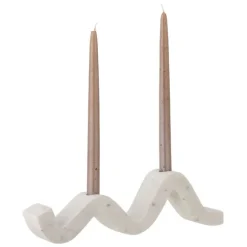Peggy Marble Candle Holder - White