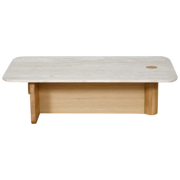 Pivot Rectangular Travertine Coffee Table
