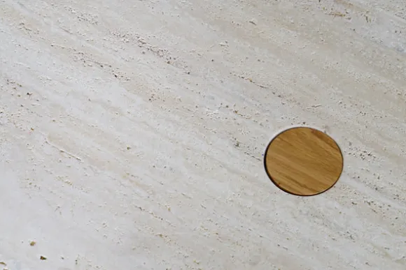 Pivot Rectangular Travertine Coffee Table