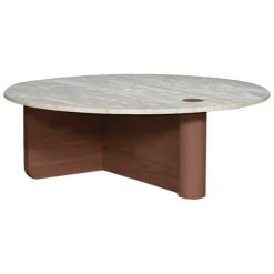 Pivot Round Travertine Coffee Table