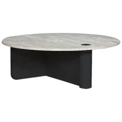 Pivot Round Travertine Coffee Table
