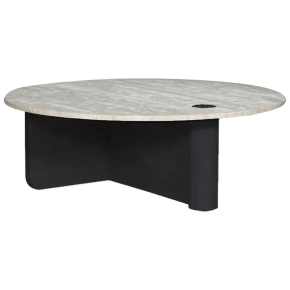 Pivot Round Travertine Coffee Table