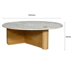 Pivot Round Travertine Coffee Table